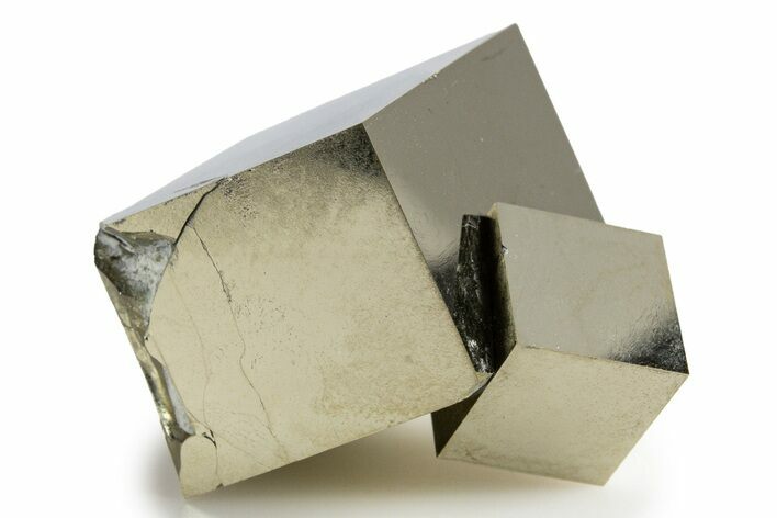 Shiny, Natural Pyrite Cube Cluster - Navajun, Spain #322124